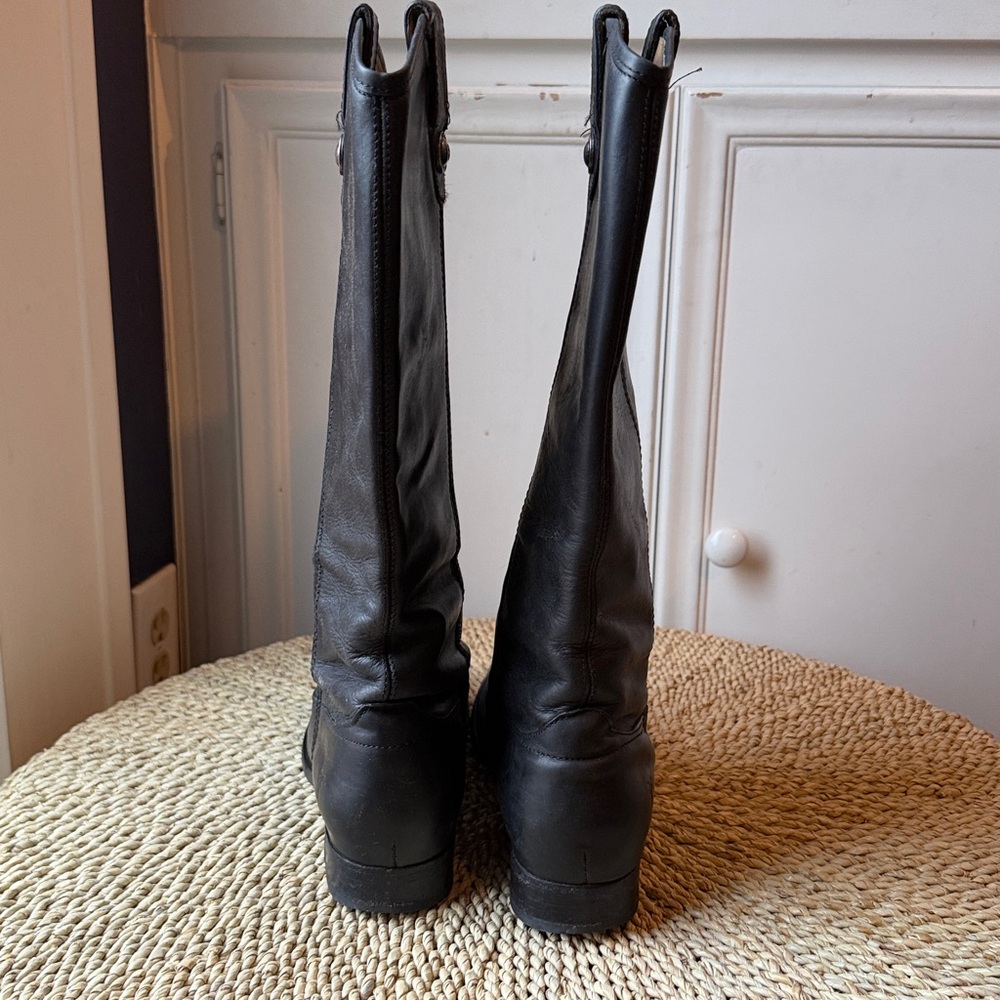 Frye Melissa Tall Black Leather Riding Boots Women’s Size 10 Classic & Timeless - Picture 11 of 14